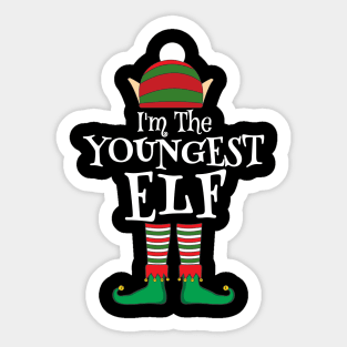 I'm The Youngest Elf Matching Family Christmas Pajama Shirt Sticker